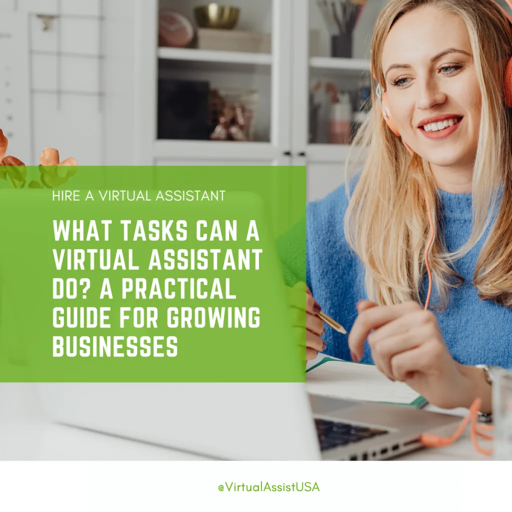 Business owner working with virtual assistant support to manage tasks and improve productivity