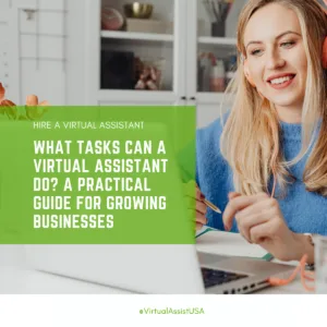 Business owner working with virtual assistant support to manage tasks and improve productivity